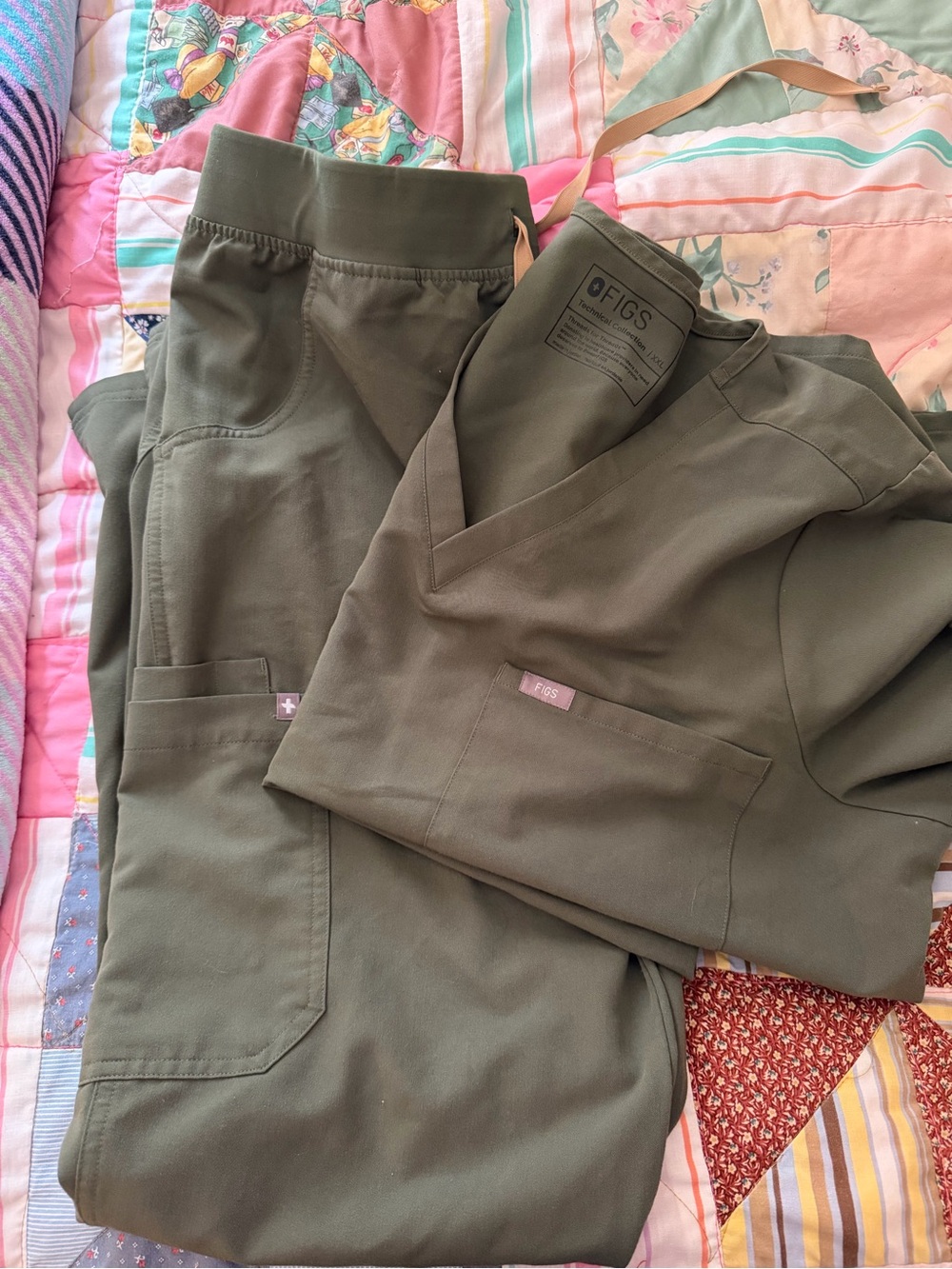 Figs Olive Medical Scrub Top and Pants